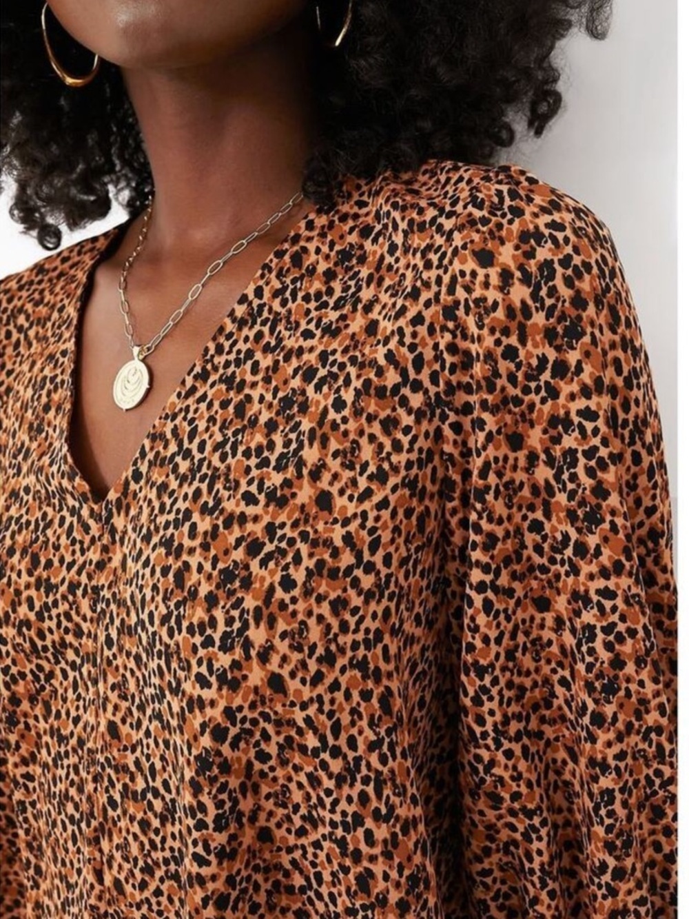 Pomander Place Hollis Leopard Print Puff Sleeve Blouse NWT Small